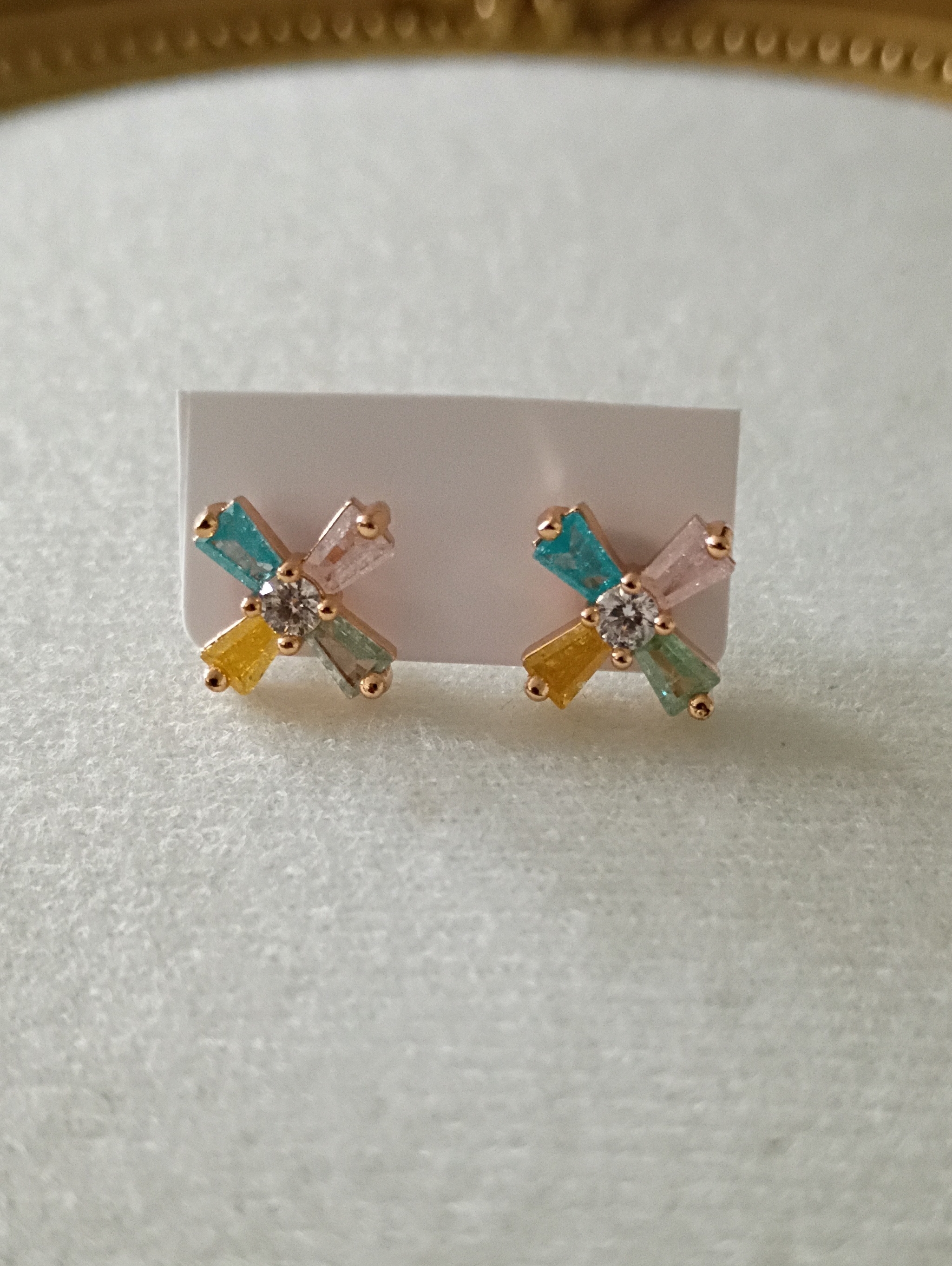 New Multi-Color Crystal Stud Earrings - Women Jewelry
